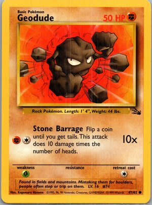 1999 Fossil #47/62 Geodude Common B141