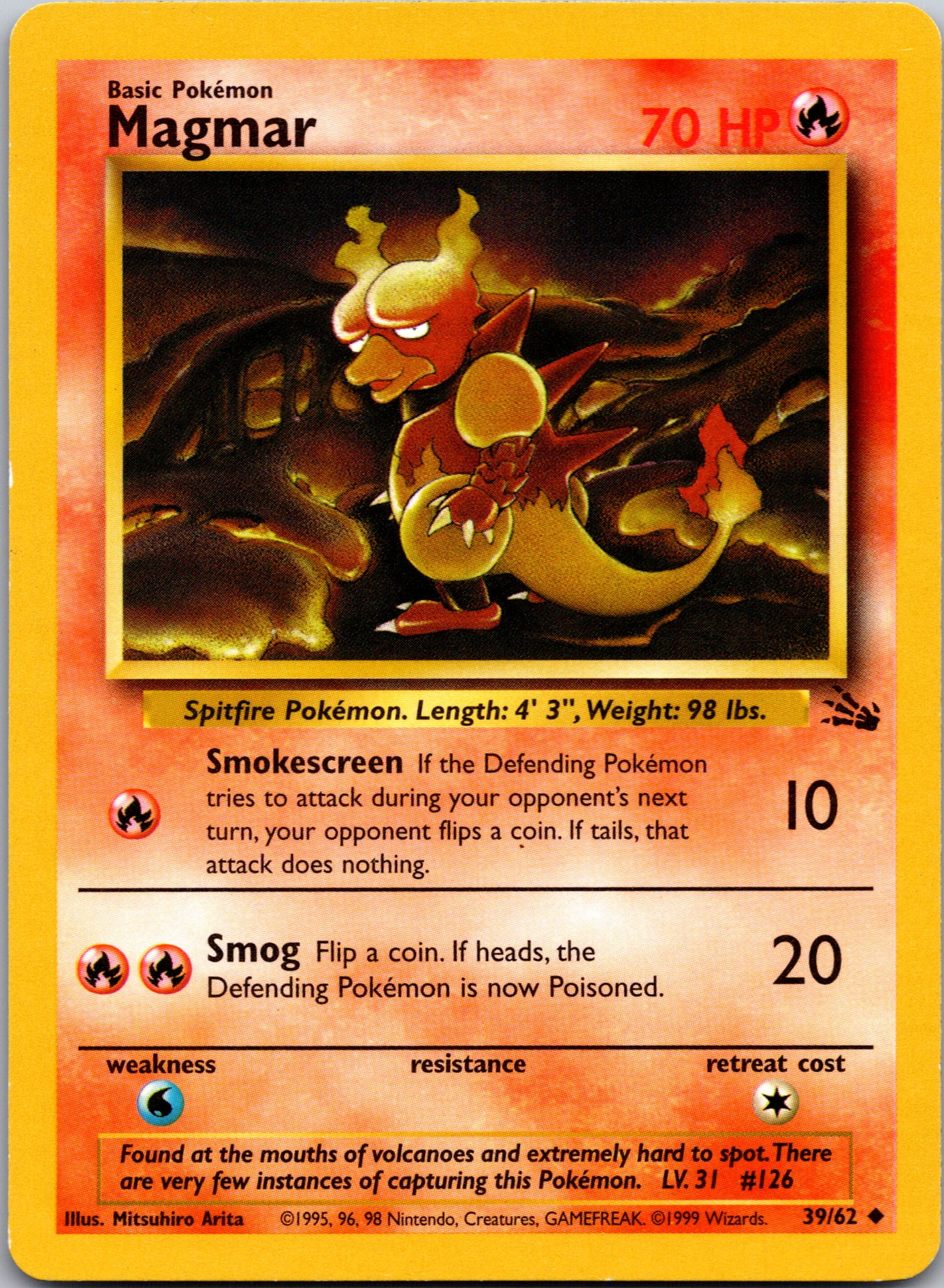 1999 Fossil 37/62 Magmar Uncommon B79