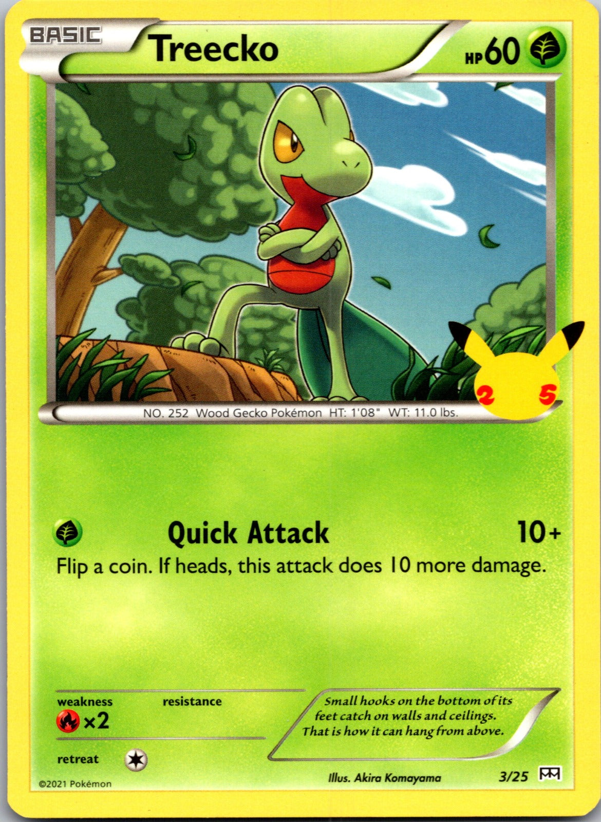 2021 McDonald's 25th Anniversary Promo 003/025 Treecko - 3/25 LP