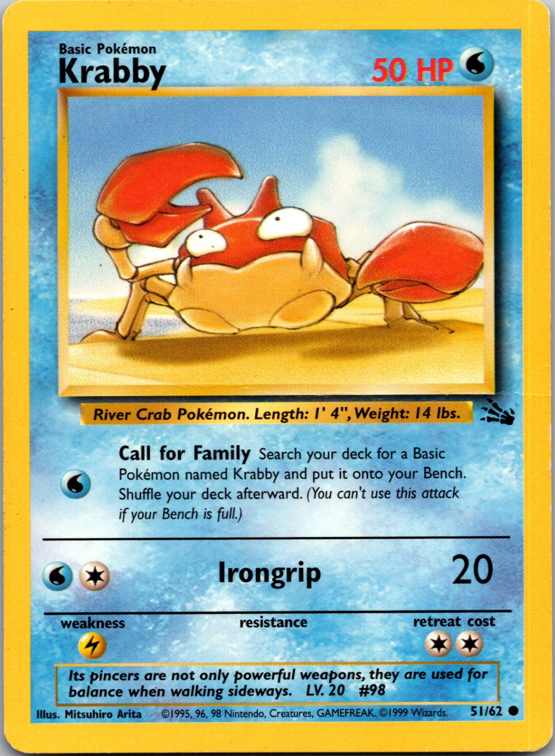 1999 Fossil 51/62 Krabby Common M241