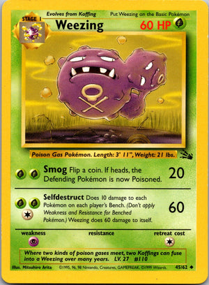 1999 Fossil #45/62 Weezing Uncommon C218