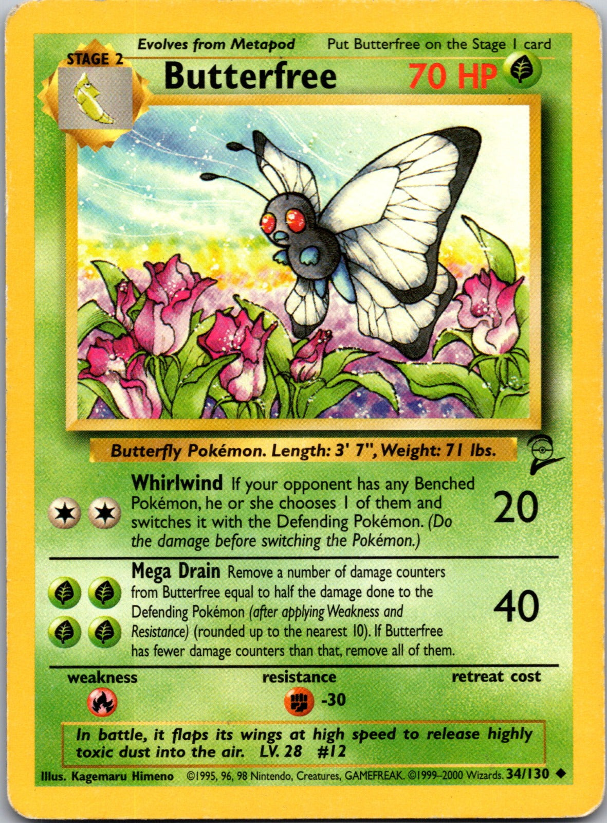 2000 Base Set 2 034/130 Butterfree LP