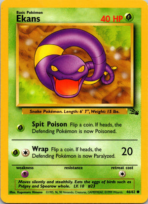 1999 Fossil #46/62 Ekans Common B100