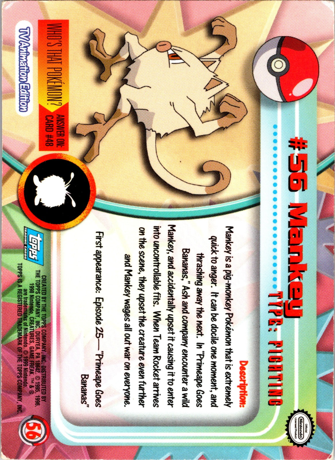 1999 Topps TV Mankey HP  P193