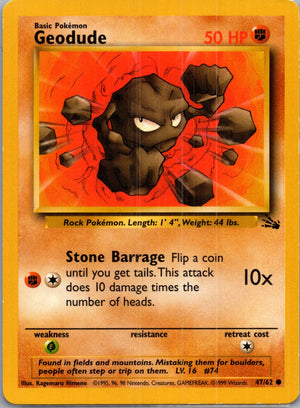 1999 Fossil #47/62 Geodude Common B142