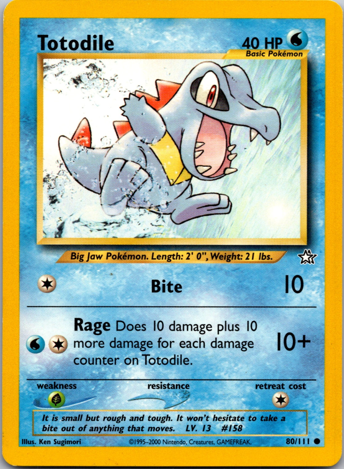 2000 Neo Genesis #080/111 Totodile (80) Common C85