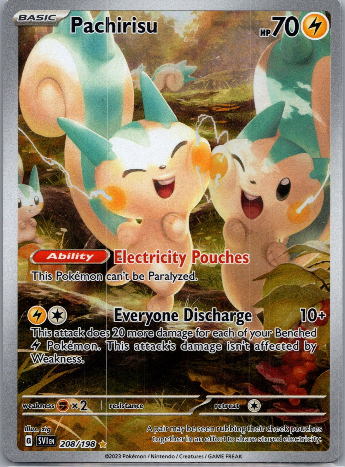 SV01: Scarlet & Violet Base Set 208/198 Pachirisu Illustration Rare NM