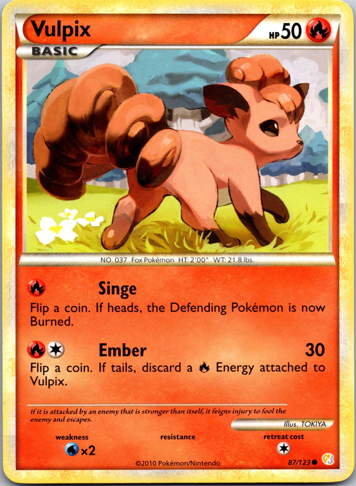 2010 HeartGold SoulSilver 87/123 Vulpix LP A14