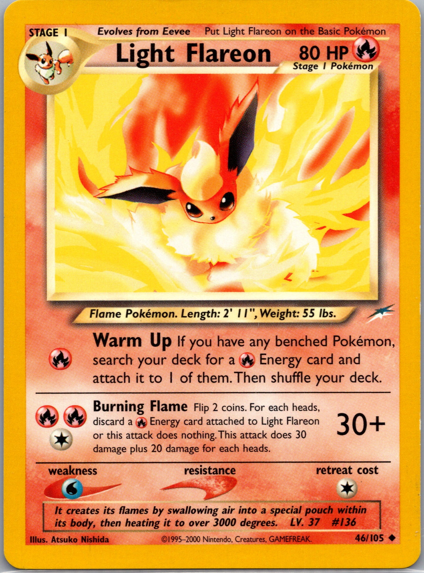 2002 Neo Destiny 046/105 Light Flareon Uncommon A253