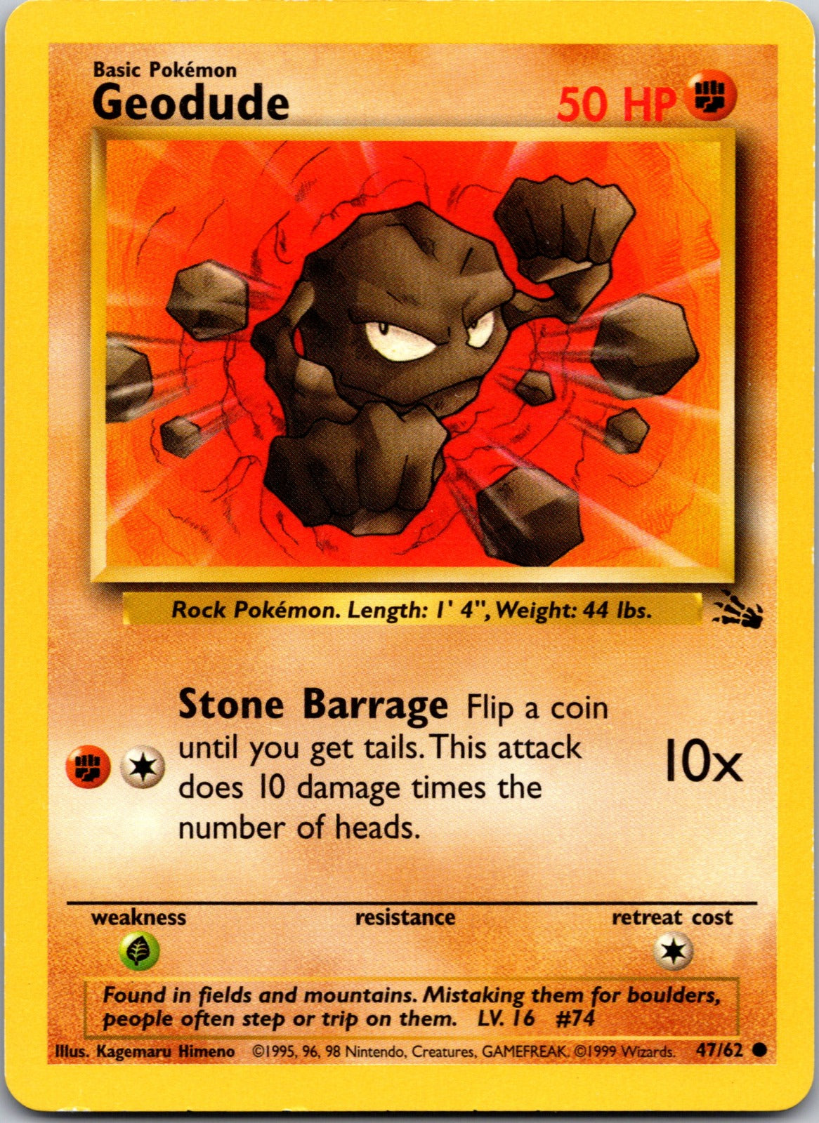 1999 Fossil 47/62 Geodude LP