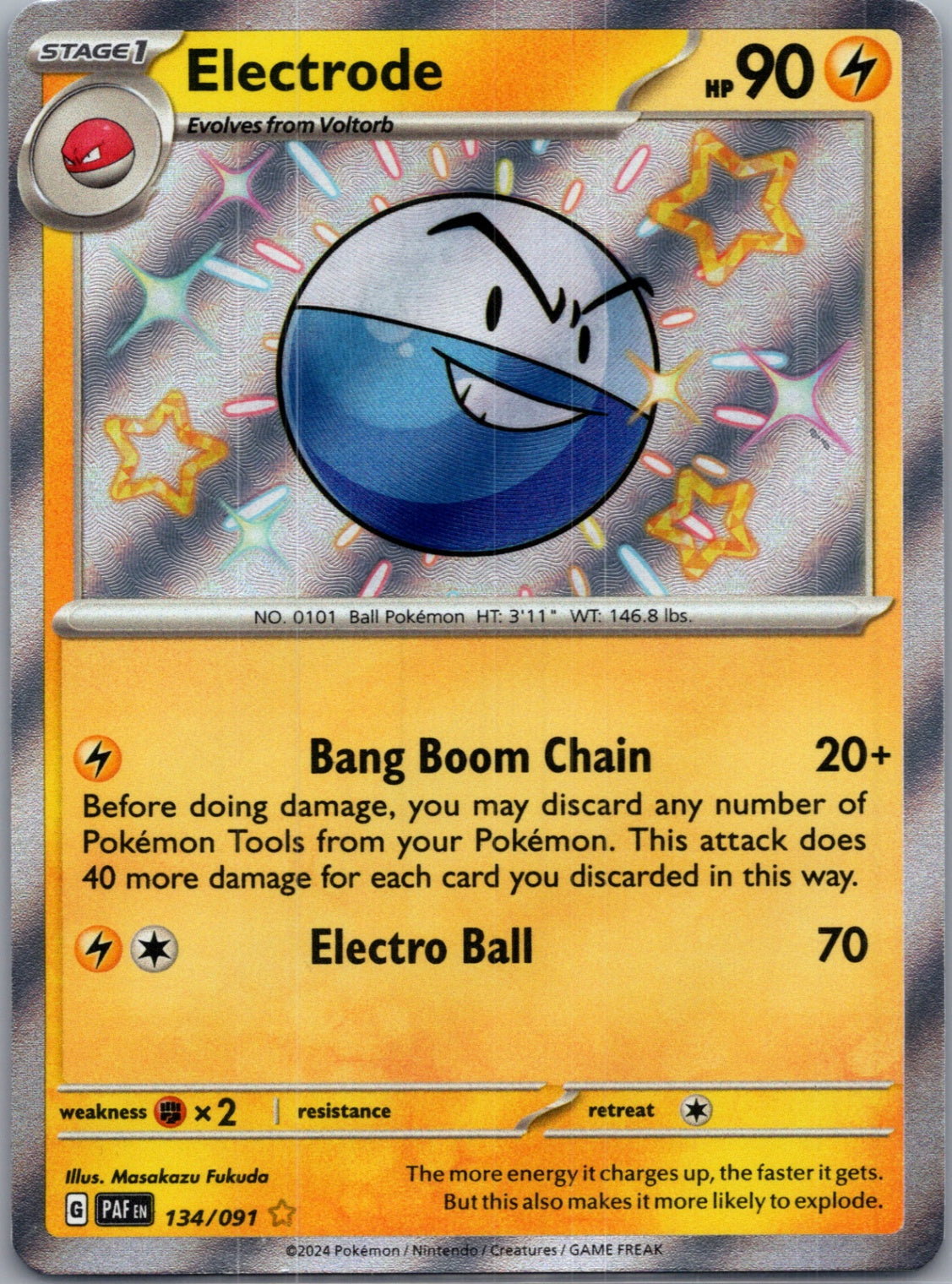 2024 SV: Paldean Fates 134/091 Electrode Shiny Rare F150