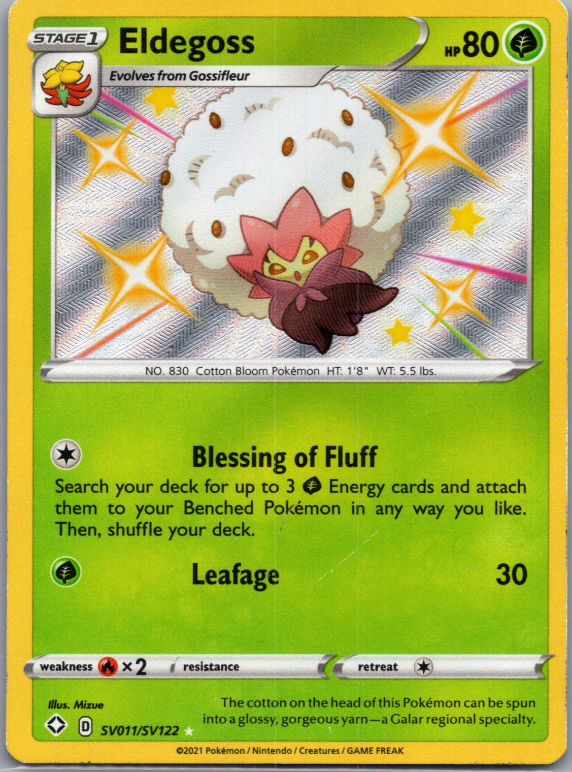 2021 Shining Fates 011/122 Eldegoss F81