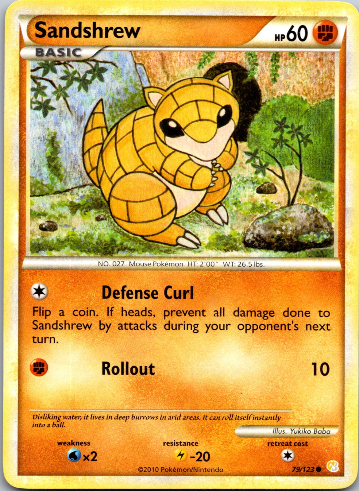 2010 HeartGold SoulSilver 79/123 Sandshrew LP