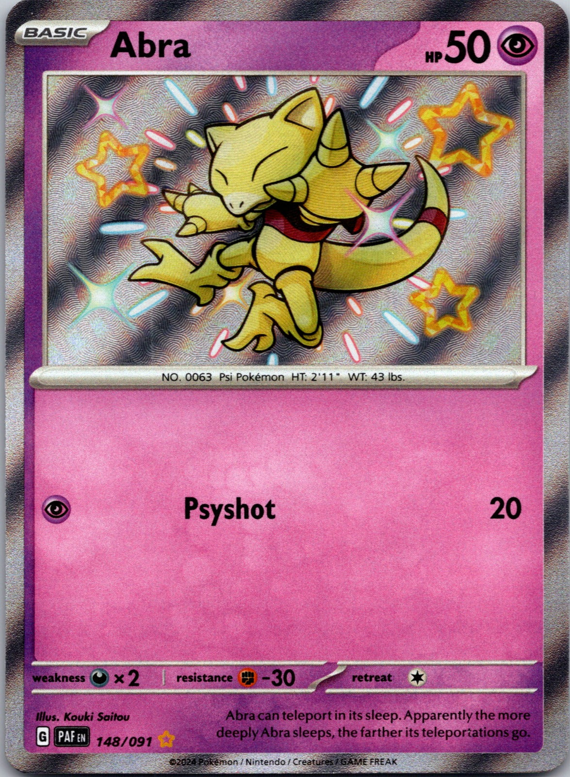 2024 Abra SV: Paldean Fates 148/091 LP