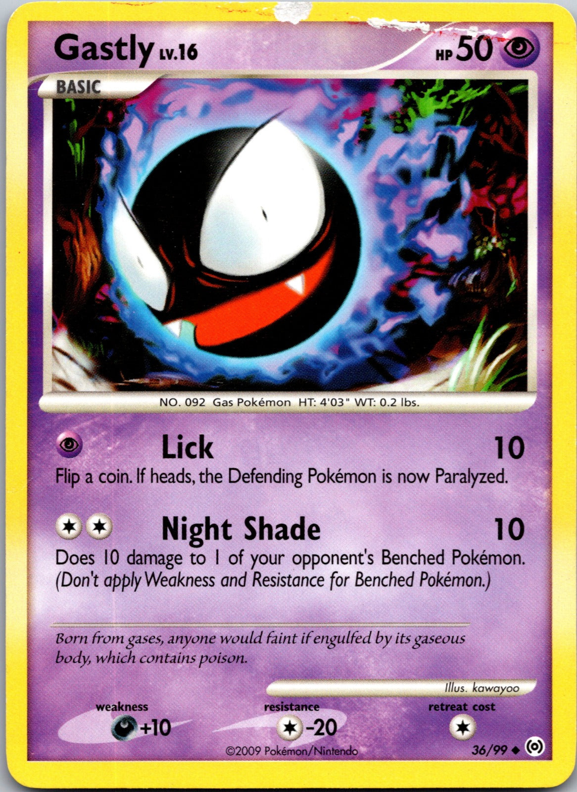 2009 Arceus 36/99 Gastly (36) LP