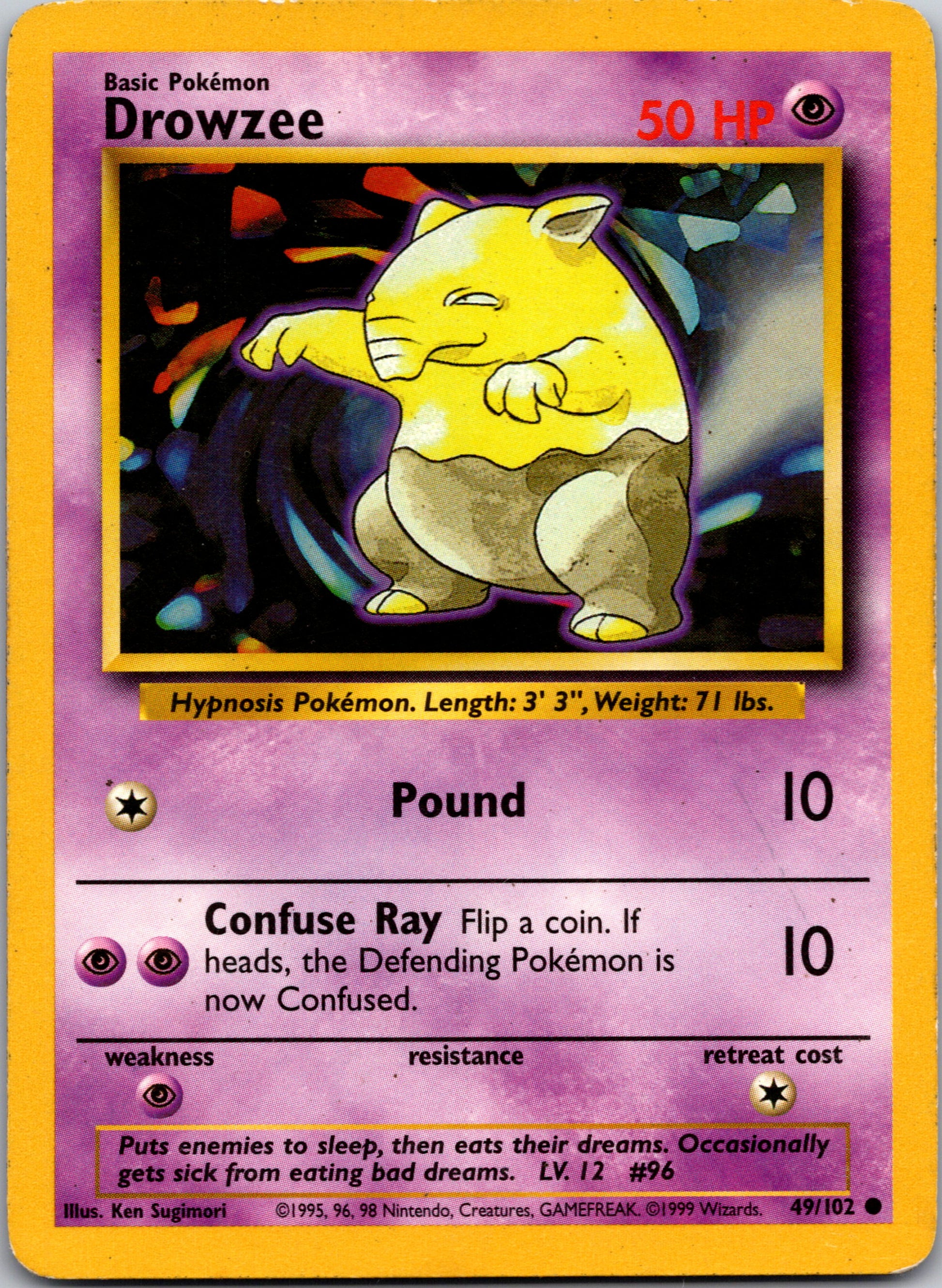 1999 Base Set 2 073/130 Drowzee Common A26