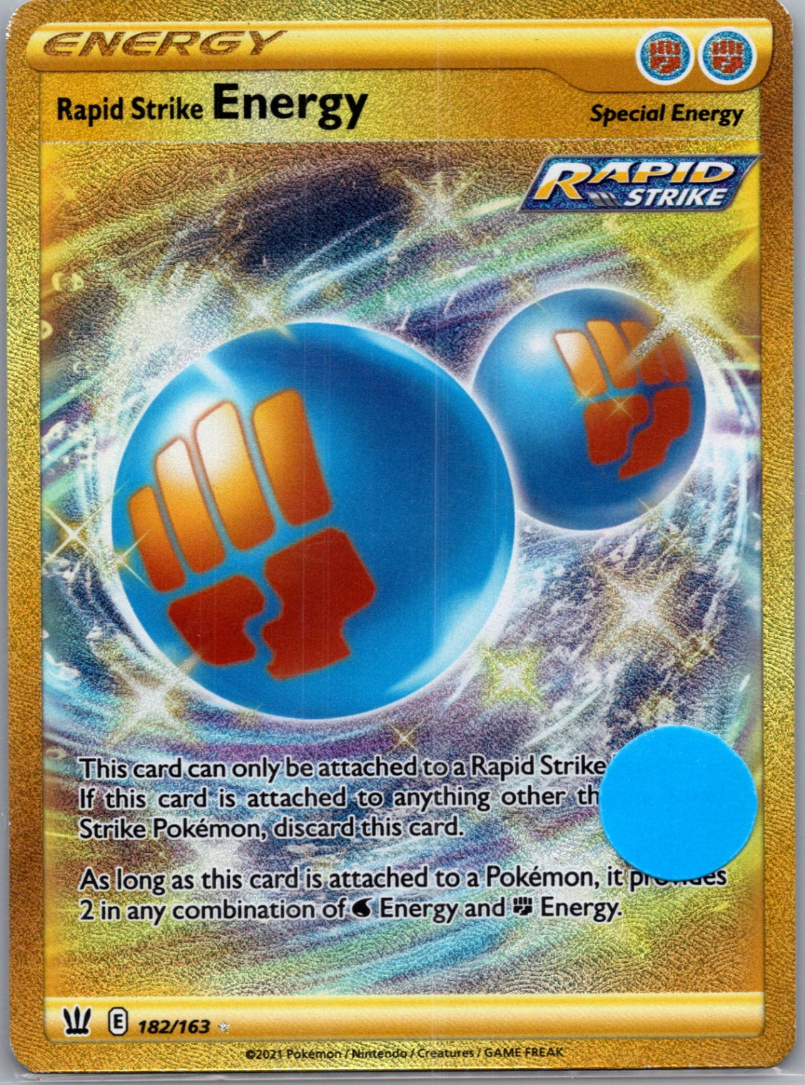 Rapid Strike Energy (Secret) Holofoil Secret Rare SWSH05: Battle Styles 182/163 NM
