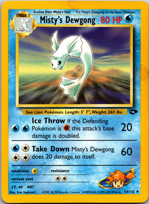 2000 Gym Challenge 054/132 Misty's Dewgong Uncommon L61