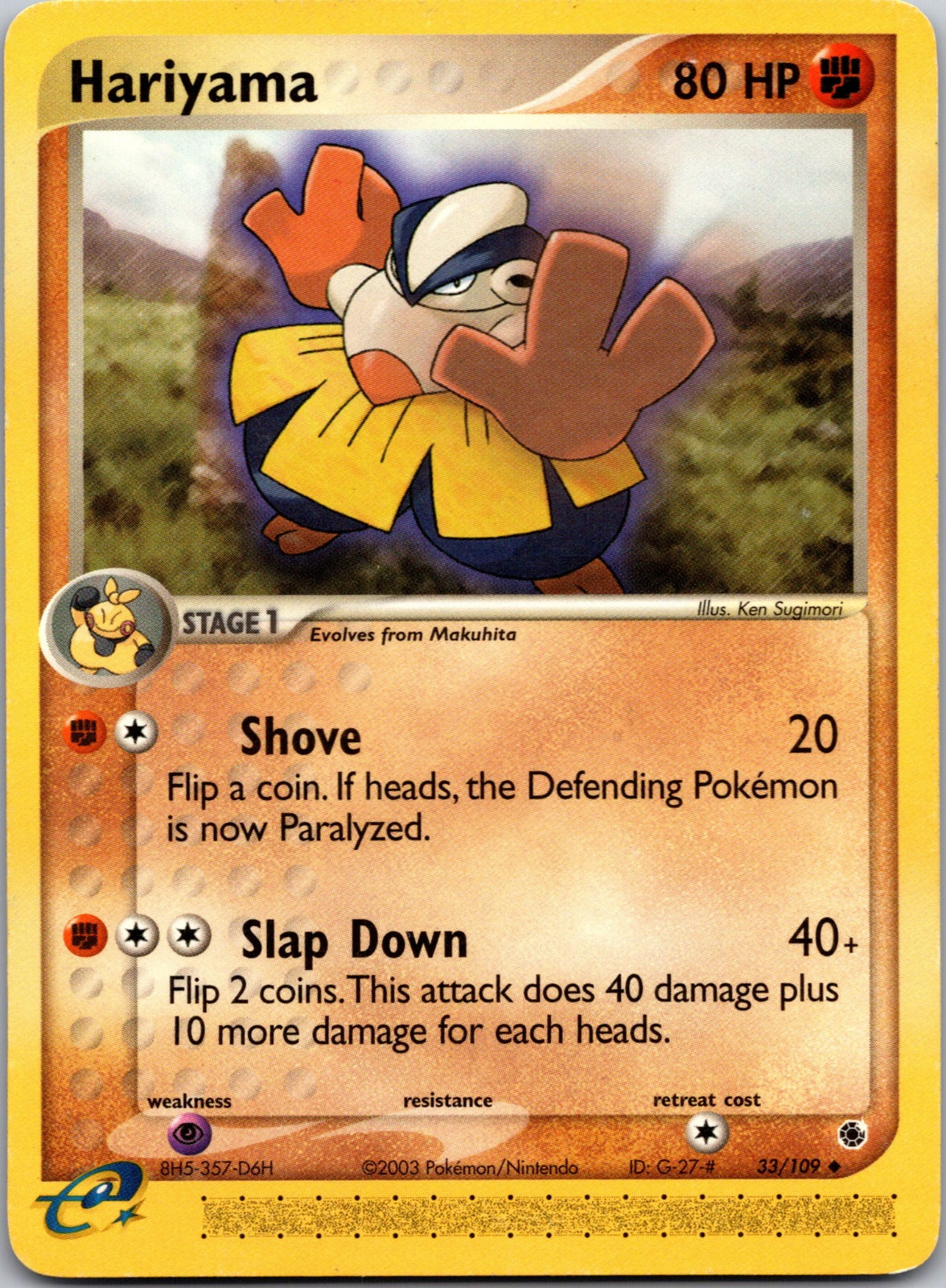 2003 Ruby and Sapphire 33/109 Hariyama LP