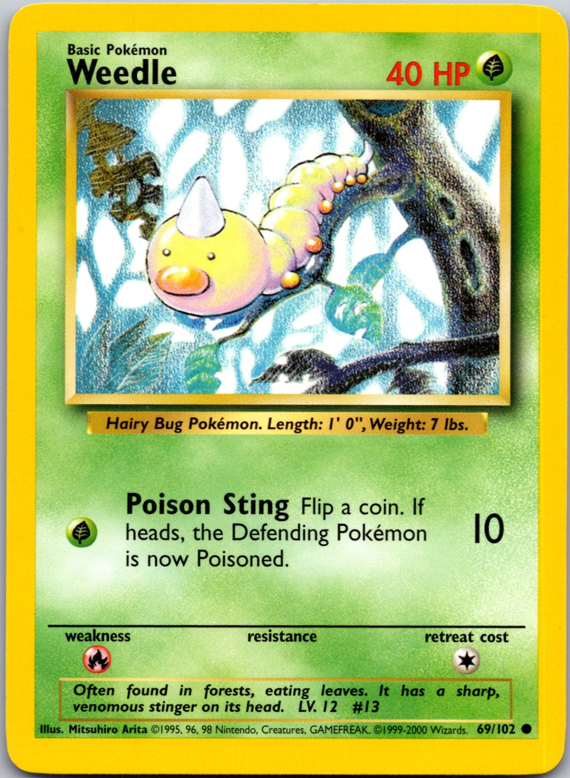 1999 Base Set  069/102 Weedle Common L190