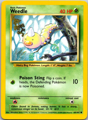 1999 Base Set  069/102 Weedle Common L190