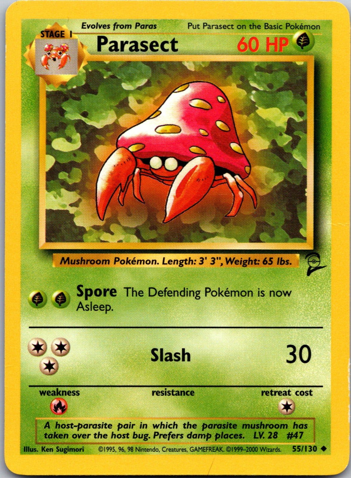 2000 Base Set 2 055/130 Parasect LP