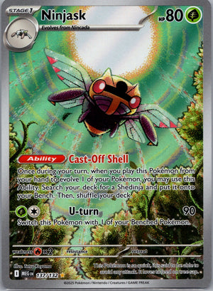 Ninjask Holofoil Illustration Rare ME01: Mega Evolution 137/132 NM