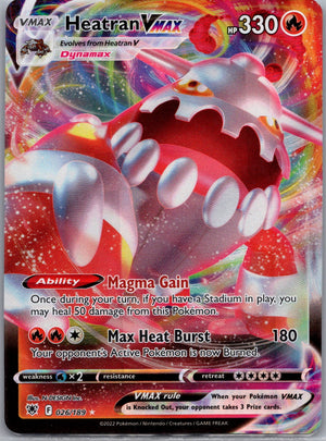 Heatran VMAX Holofoil Ultra Rare SWSH10: Astral Radiance 026/189 NM