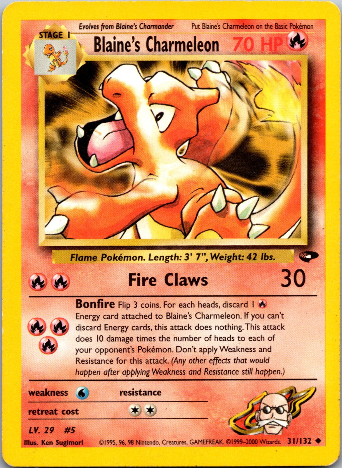 2000 Gym Challenge 031/132 Blaine's Charmeleon LP
