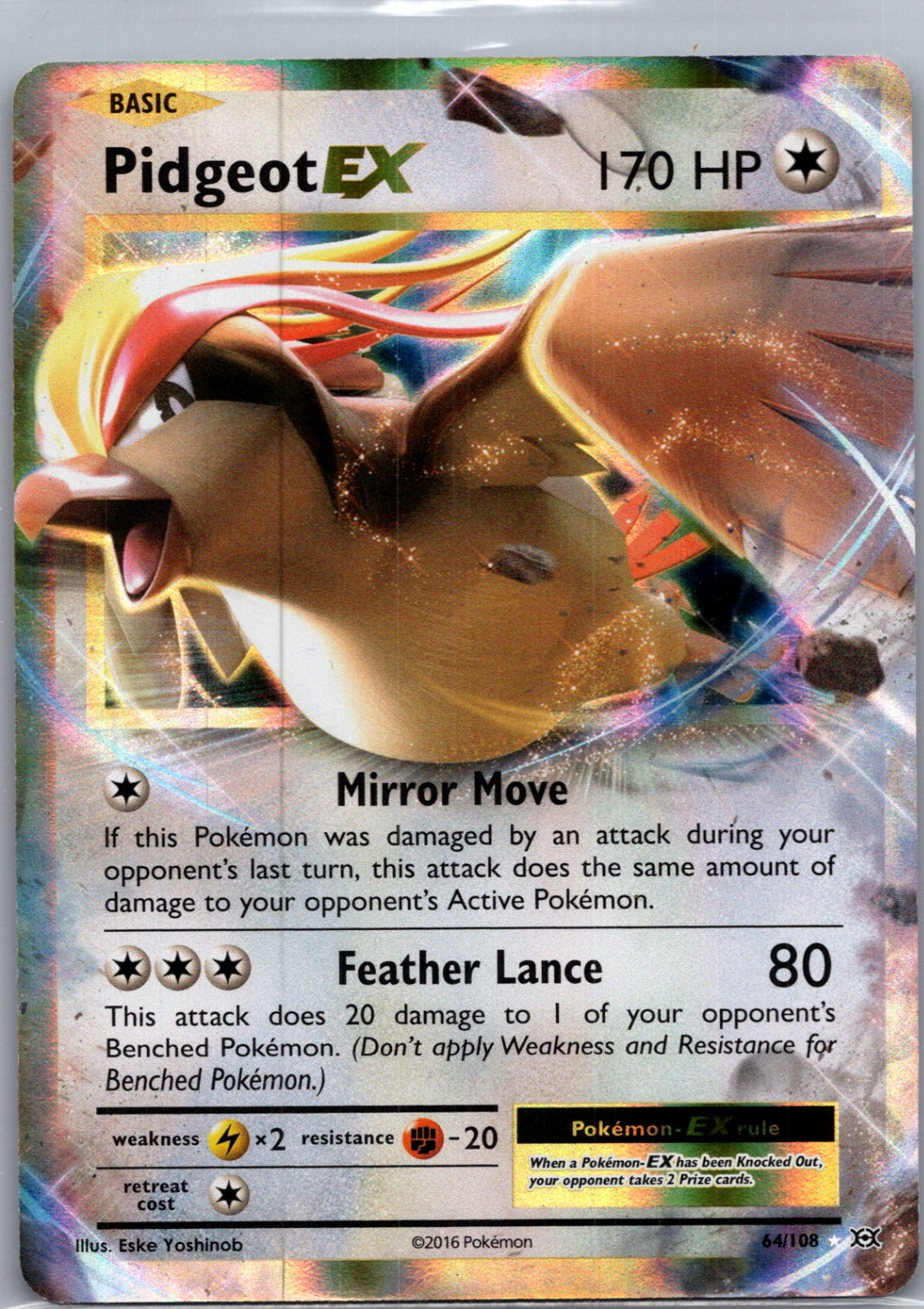 2016 XY - Evolutions 64/108 Pidgeot EX Ultra Rare D130