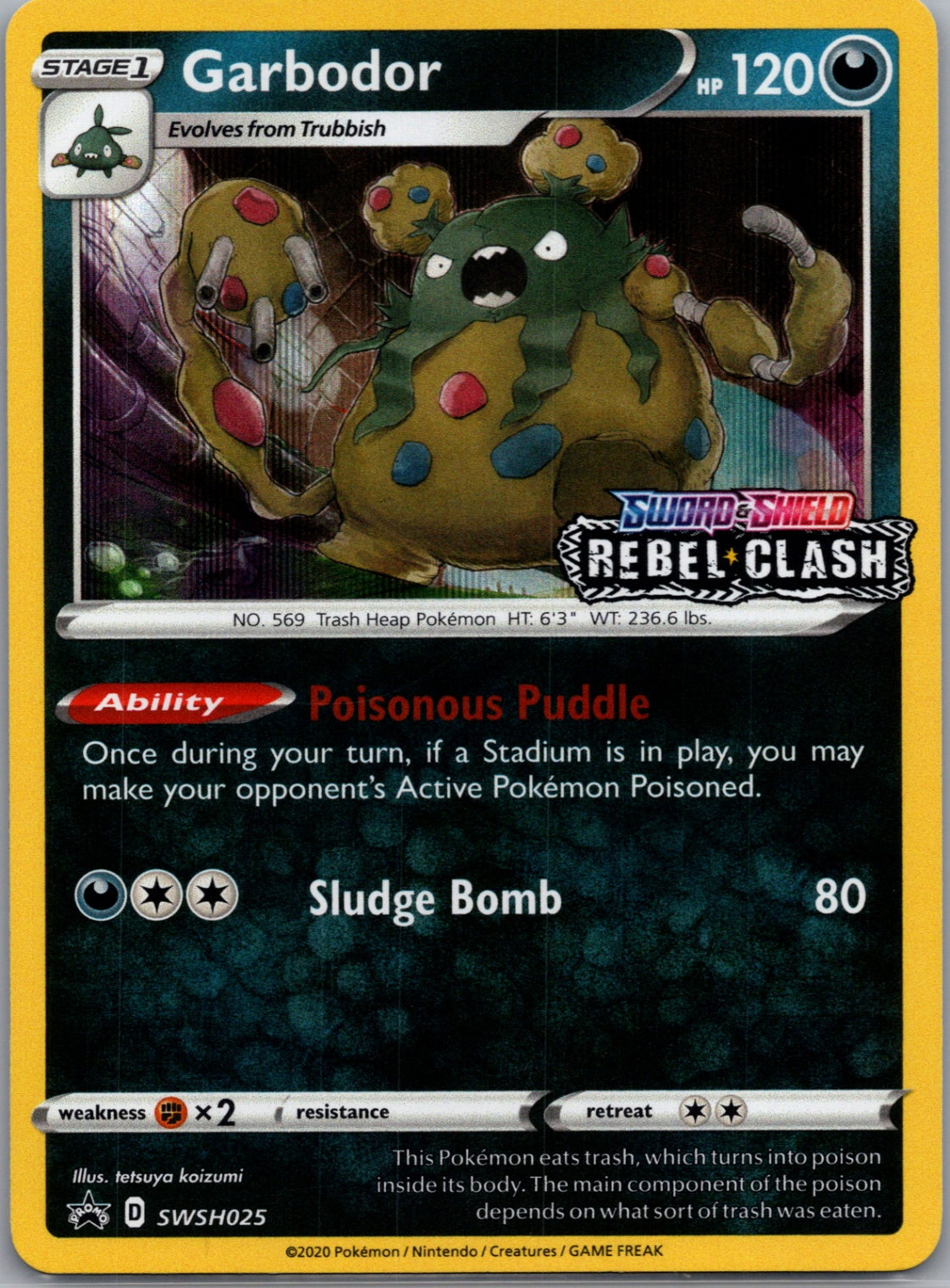 2020 SWSH: Sword & Shield Promo Cards SWSH025 Garbodor -  (Prerelease) Promo D273