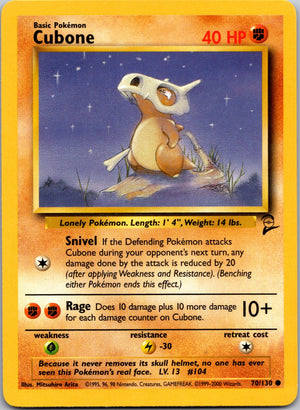 Cubone Common Base Set 2 070/130 LP