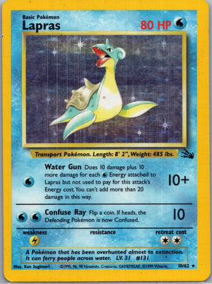 1999 Fossil 10/62 Lapras (10) Holo Rare G197