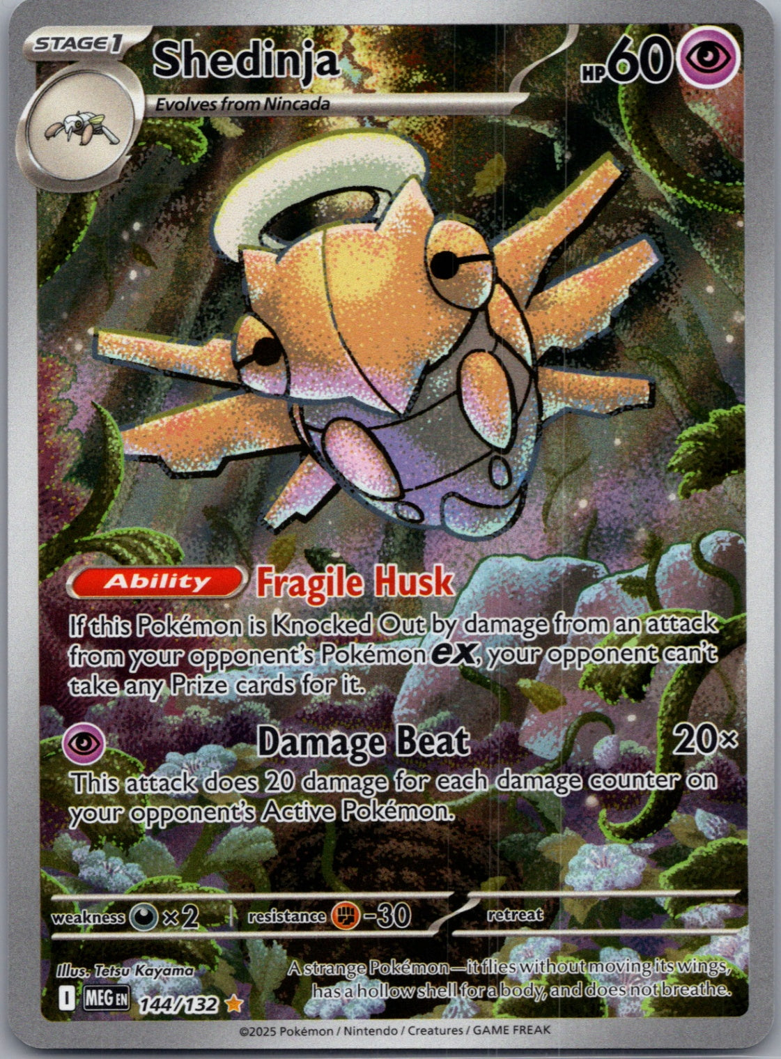 Shedinja Holofoil Illustration Rare ME01: Mega Evolution 144/132 NM