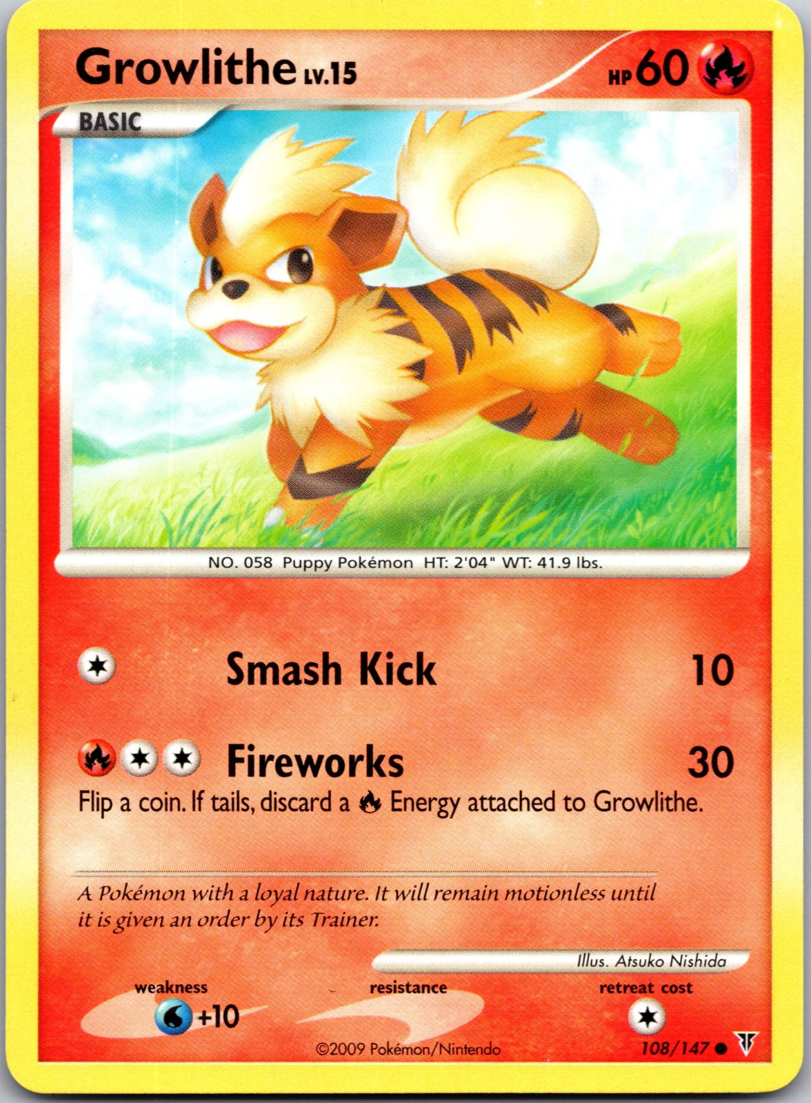 2009 Supreme Victors 108 Growlithe LP D355