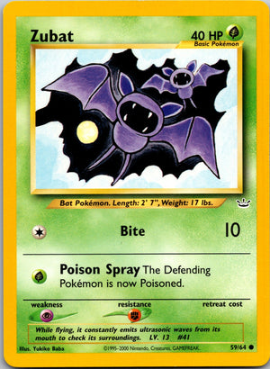 2001 Neo Revelation #59/64 Zubat Common C107