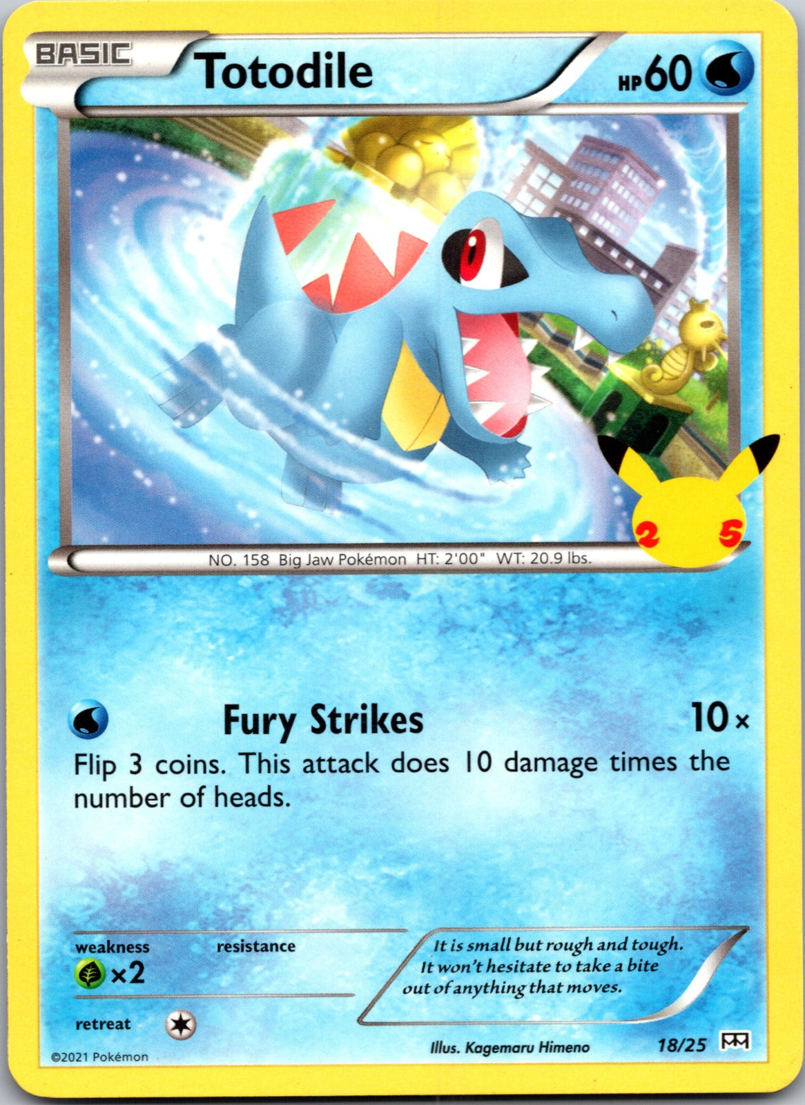 2021 McDonald's 25th Anniversary Promo 018/025 Totodile NM  X258