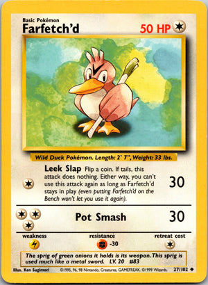 1999 Base Set 027/102 Farfetch'd Uncommon A173