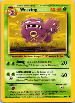 1999 Fossil #45/62 Weezing Uncommon B115