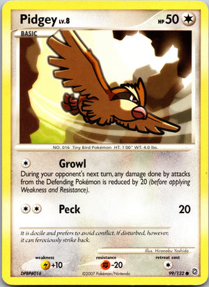 2007 Secret Wonders 99/132 Pidgey LP