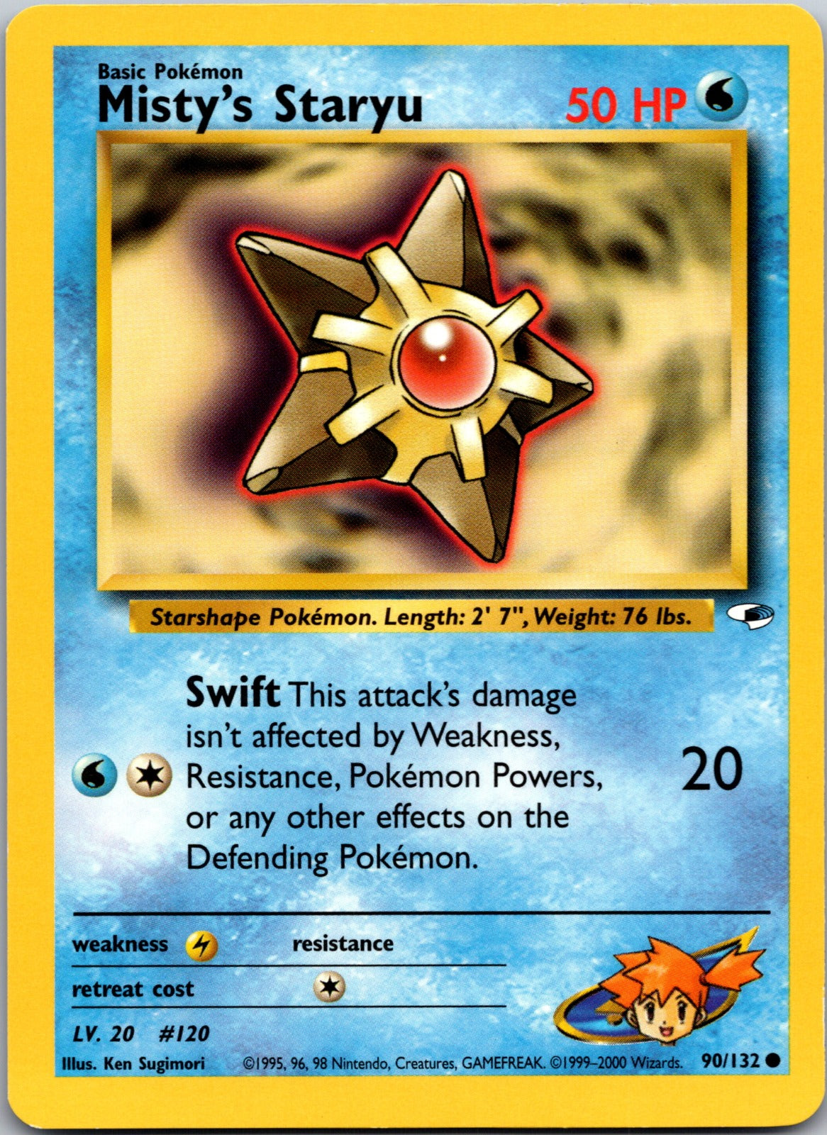 2000 Gym Heroes 090/132 Misty's Staryu LP F244