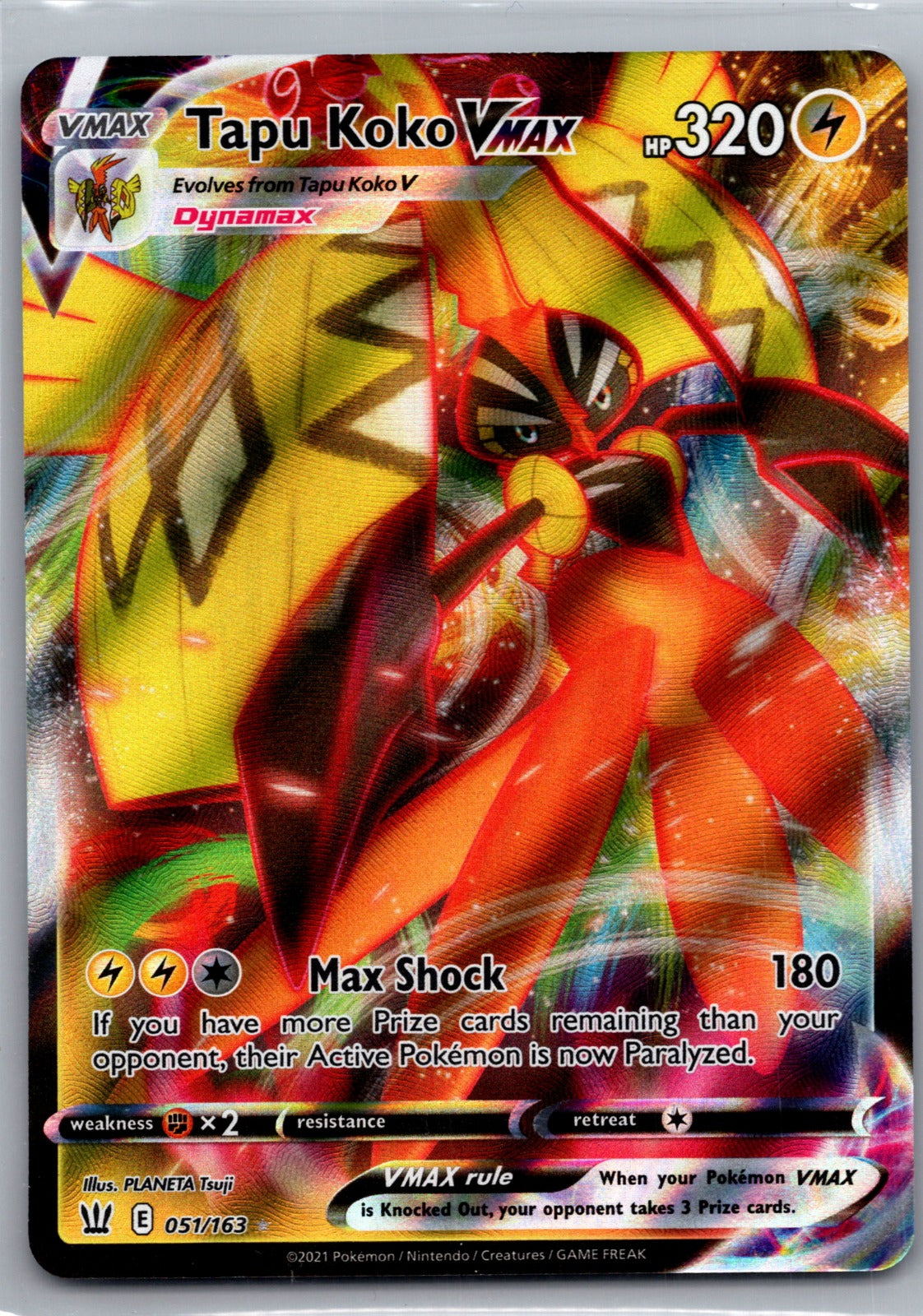 2021 SWSH05: Battle Styles 051/163 Tapu Koko VMAX LP