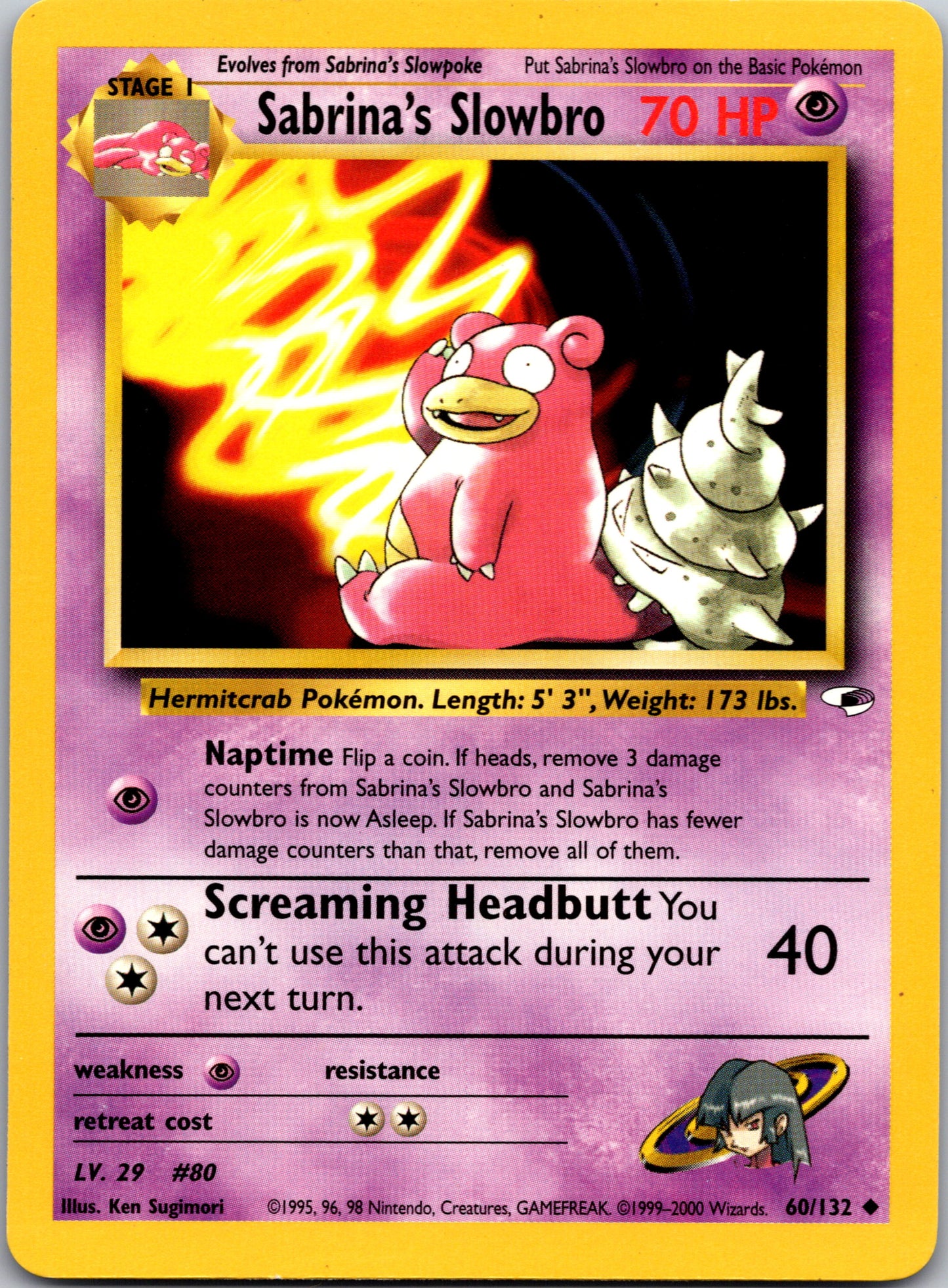 2000 Gym Heroes 060/132 Sabrina's Slowbro Uncommon A128