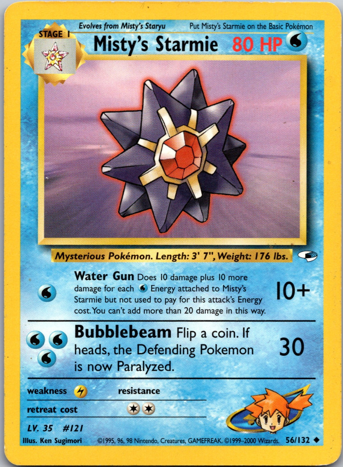 2000 Gym Heroes 056/132 Misty's Starmie LP