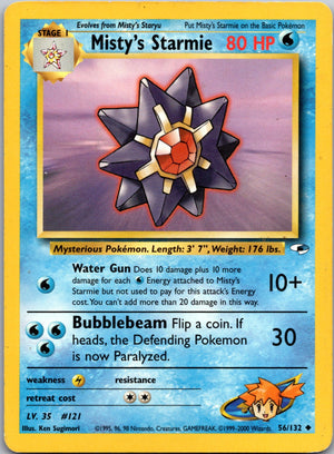 2000 Gym Heroes 056/132 Misty's Starmie LP