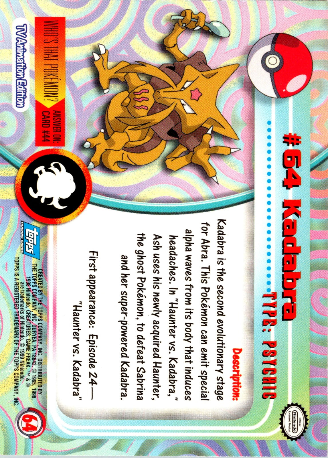 1999 Topps TV Kadabra LP  P186