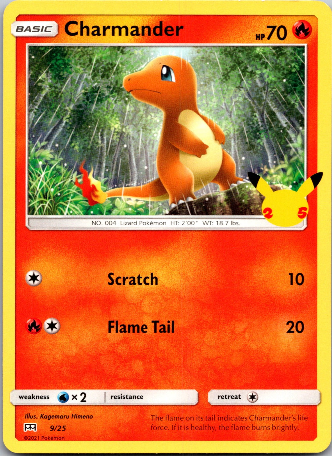 2021 McDonald's 25th Anniversary Promo 009/025 Charmander - 9/25 LP