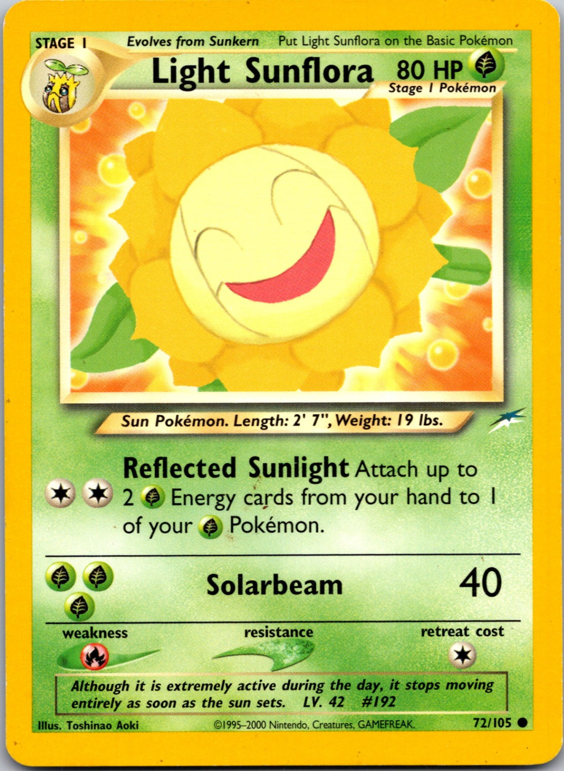 2002 Neo Destiny #072/105 Light Sunflora Common C100