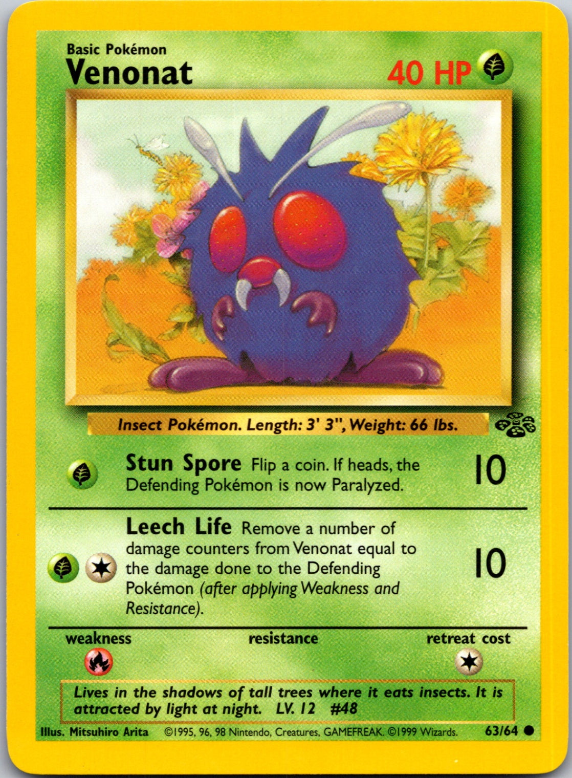 1999 Jungle 63/64 Venonat Common L201