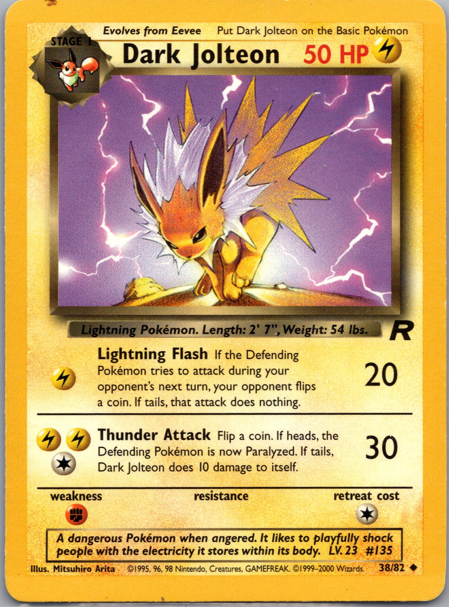 2000 Team Rocket 38/82 Dark Jolteon Uncommon A233